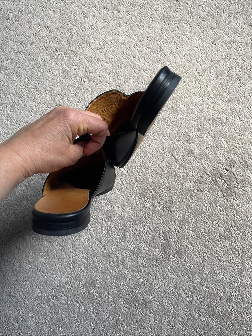 Gucci Black Leather Horsebit Slide Mules with Gold Hardware - Picture 8 of 16